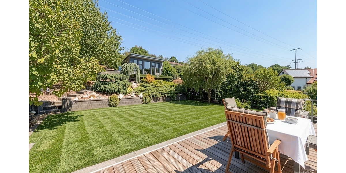 Garten mit Gartenhaus - (KI generiert)